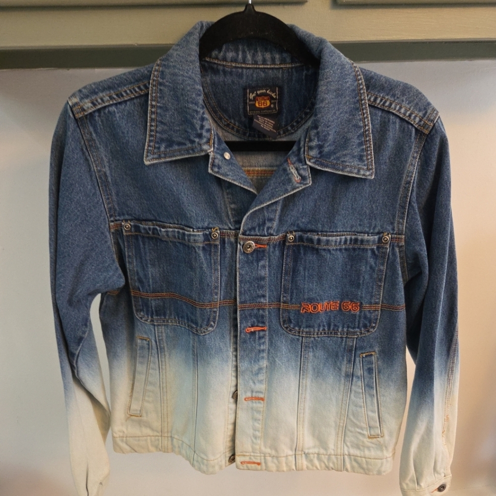 Route 66 Blue and White Denim Jacket